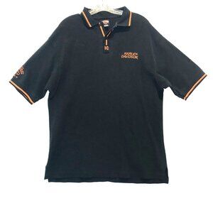 Harley-Davidson Mens Black Cotton Polo Shirt XL Oceanside CA